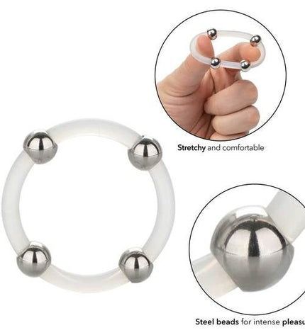CALEXOTICS - BAGUE EN SILICONE PERLÉE ACIER L by CALEXOTICS