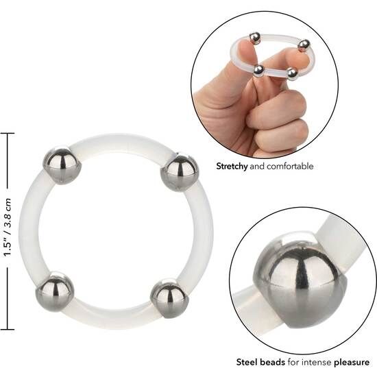 CALEXOTICS - BAGUE EN SILICONE PERLÉE ACIER L by CALEXOTICS