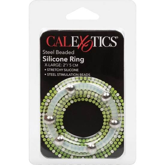 CALEXOTICS - BAGUE EN SILICONE PERLÉE ACIER XL by CALEXOTICS