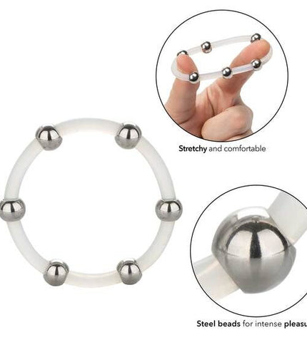 CALEXOTICS - BAGUE EN SILICONE PERLÉE ACIER XL by CALEXOTICS