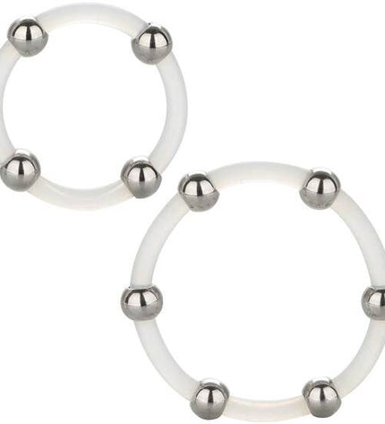 CALEXOTICS - ENSEMBLE DE BAGUES EN SILICONE PERLÉES EN ACIER by CALEXOTICS