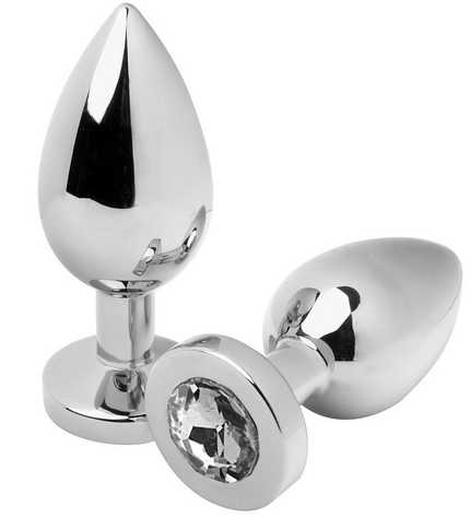 METAL HARD - PLUG ANAL DIAMANT TRANSPARENT PETIT 5,71CM - Concombre Boutique