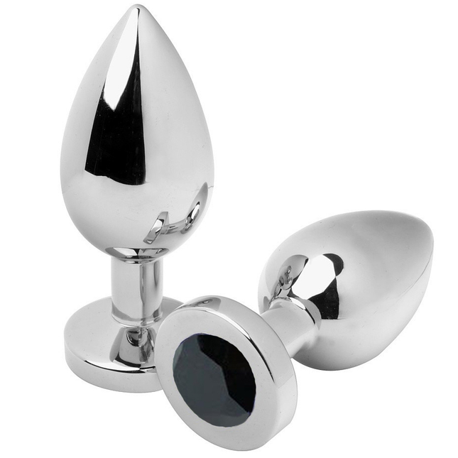 METAL HARD - PLUG ANAL DIAMANT NOIR MOYEN 7,62CM by METAL HARD