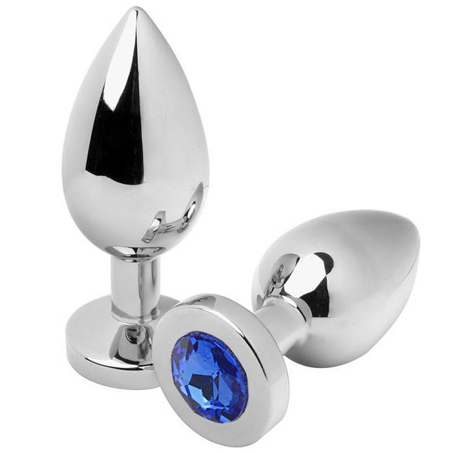 METAL HARD - PLUG ANAL BLEU DIAMANT MOYEN 7,62CM by METAL HARD