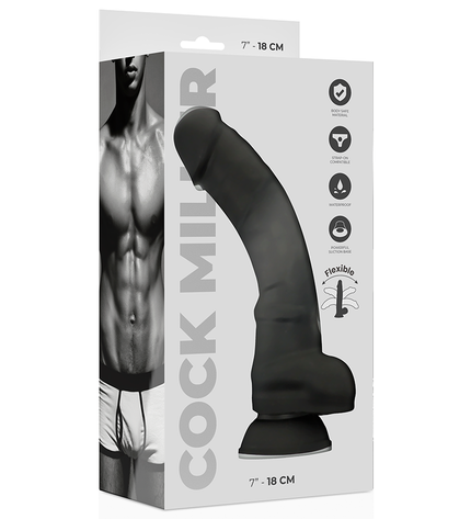 COCK MILLER - GODE RÉALISTE SILICONE DENSITÉ ARTICULABLE NOIR 18 CM by COCK MILLER