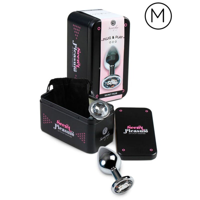 SECRETPLAY - PLUG ANAL TRANSPARENT ALUMINIUM 7CM - Concombre Boutique