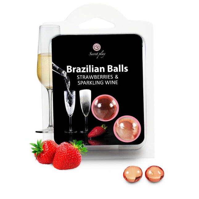 SECRETPLAY - ENSEMBLE DE BOULES BRÉSILIENNES  FRAISE ET CHAMPAGNE - Concombre Boutique
