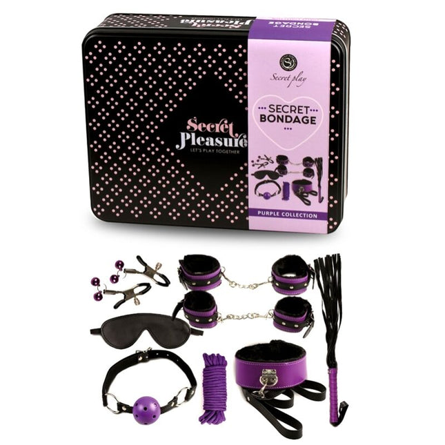 SECRETPLAY - BDSM SET 8PCS PURBLE / NOIR. - Concombre Boutique