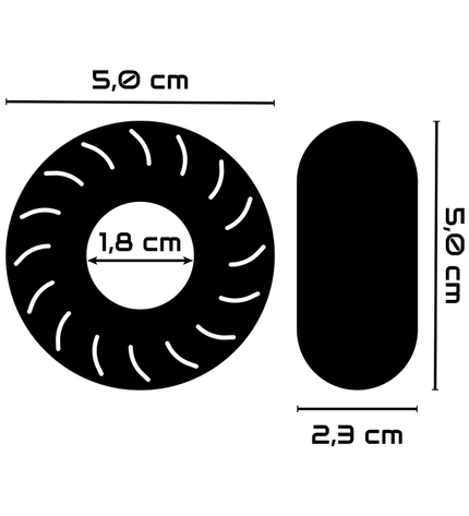 POWERING - ANNEAU PÉNIS SUPER FLEXIBLE ET RÉSISTANT 5CM PR08 NOIR by POWERING