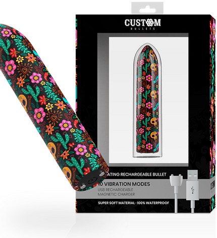 CUSTOM BULLETS - BULLETS PERSONNALISÉS RECHARGEABLE FLORAL 10 INTENSITIES by CUSTOM BULLETS