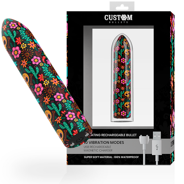 CUSTOM BULLETS - BULLETS PERSONNALISÉS RECHARGEABLE FLORAL 10 INTENSITIES by CUSTOM BULLETS
