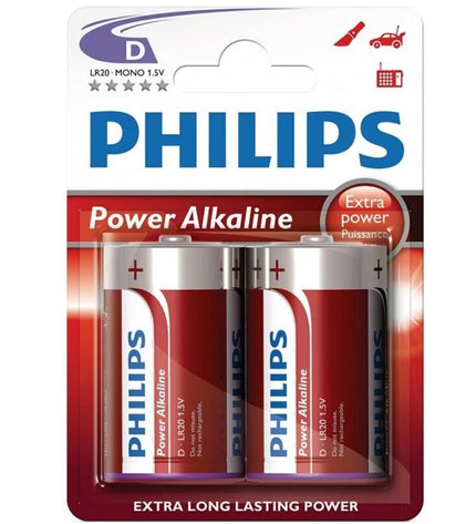 PHILIPS - BLISTER POWER ALCALINE PILA D LR20 * 2 by PHILLIPS
