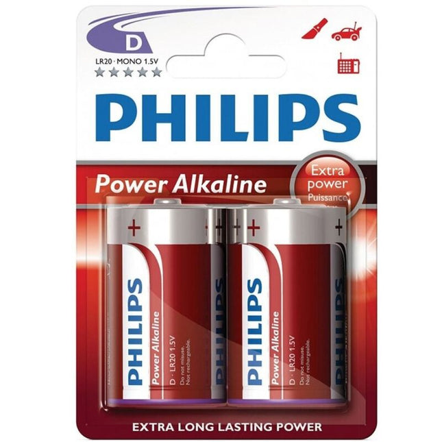 PHILIPS - BLISTER POWER ALCALINE PILA D LR20 * 2 by PHILLIPS