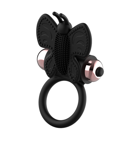 COQUETTE CHIC DESIRE - COCKRING PAPILLON AVEC VIBRATEUR NOIR/ OR by COQUETTE TOYS