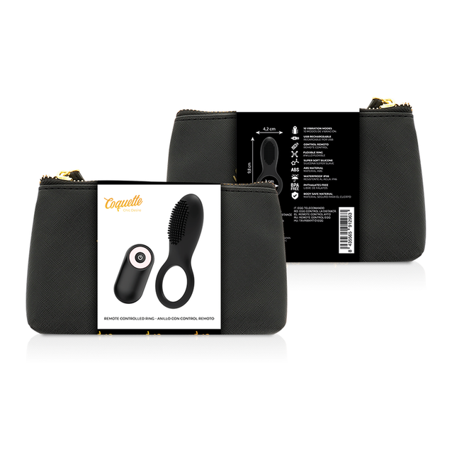 COQUETTE CHIC DESIRE - COCKRING TÉLÉCOMMANDE RECHARGEABLE NOIR/ OR by COQUETTE TOYS