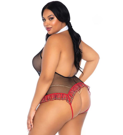LEG AVENUE - ÉCOLIÈRE CROTHLESS FITNESS TEDDY GRANDE TAILLE by LEG AVENUE TEDDIES