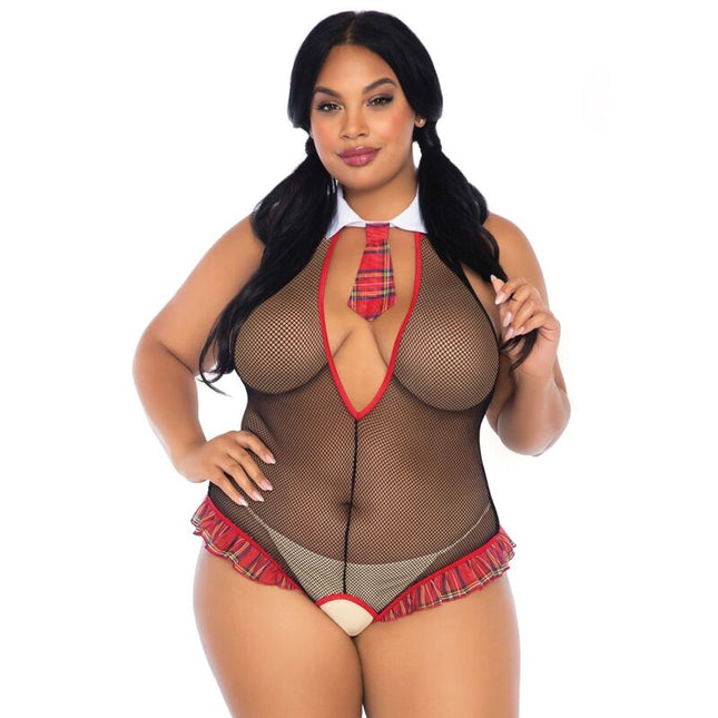 LEG AVENUE - ÉCOLIÈRE CROTHLESS FITNESS TEDDY GRANDE TAILLE by LEG AVENUE TEDDIES