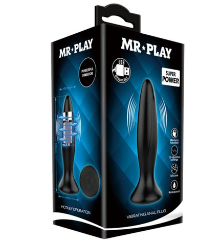 MR PLAY - PLUG ANAL VIBRATEUR NOIR RECHARGEABLE by MR PLAY