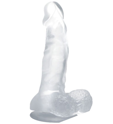 BAILE - GODE RÉALISTE AVEC VENTOUSE ET TESTICULES 16.7 CM TRANSPARENT by BAILE DILDOS