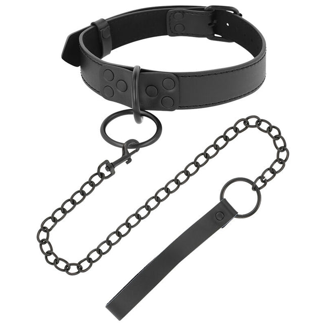DARKNESS - COLLIER NOIR AVEC CHAÎNE by DARKNESS BONDAGE