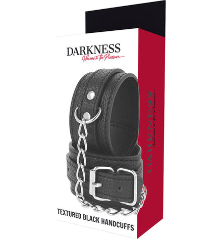 DARKNESS - MENOTTES EN CUIR TEXTURÉ NOIR by DARKNESS BONDAGE