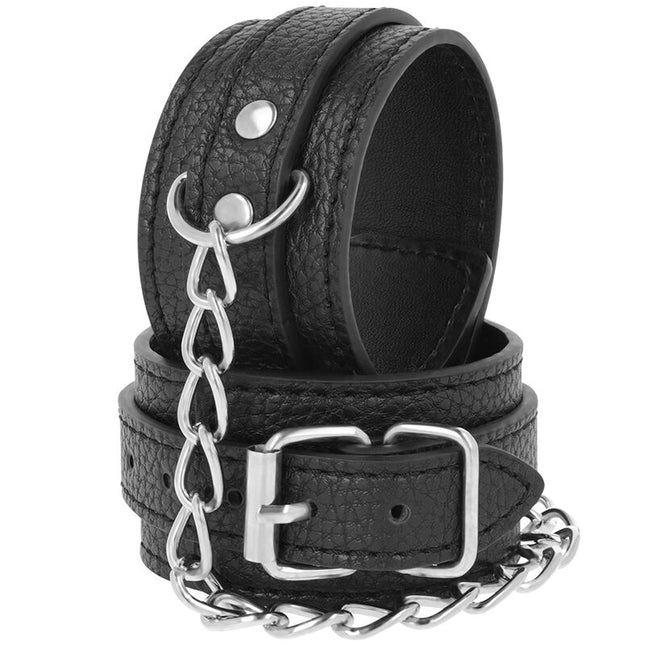 DARKNESS - MENOTTES EN CUIR TEXTURÉ NOIR by DARKNESS BONDAGE