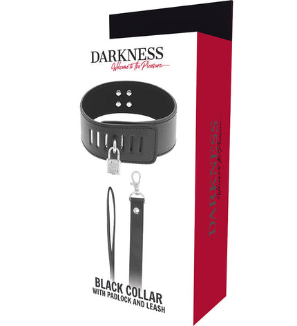 DARKNESS - COLLIER BDSM AVEC SERRURE NOIRE by DARKNESS BONDAGE