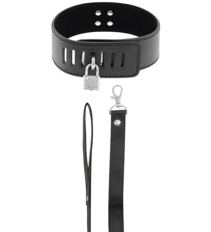 DARKNESS - COLLIER BDSM AVEC SERRURE NOIRE by DARKNESS BONDAGE
