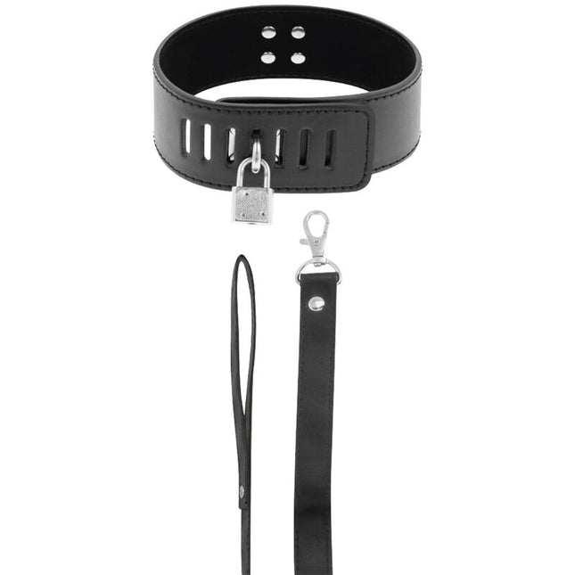 DARKNESS - COLLIER BDSM AVEC SERRURE NOIRE by DARKNESS BONDAGE