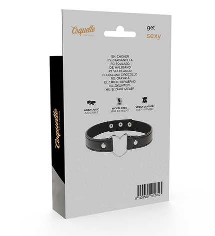 COQUETTE CHIC DESIRE - COLLIER CUIR VEGAN FEMME ACCESSOIRE COEUR by COQUETTE ACCESSORIES