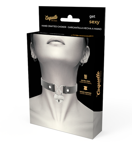 COQUETTE CHIC DESIRE - COLLIER EN CUIR VEGAN AVEC ACCESSOIRE COEUR AVEC CL? by COQUETTE ACCESSORIES