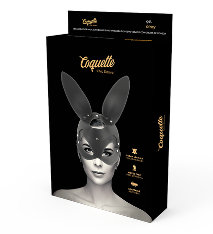COQUETTE CHIC DESIRE - MASQUE EN CUIR VEGAN AVEC OREILLES DE LAPIN by COQUETTE ACCESSORIES