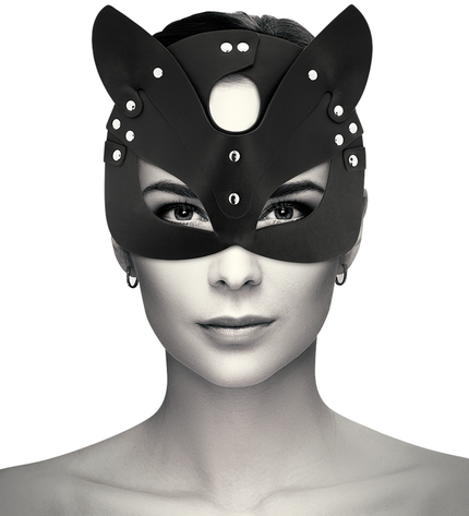 COQUETTE CHIC DESIRE - MASQUE EN CUIR VEGAN AVEC OREILLES DE CHAT by COQUETTE ACCESSORIES