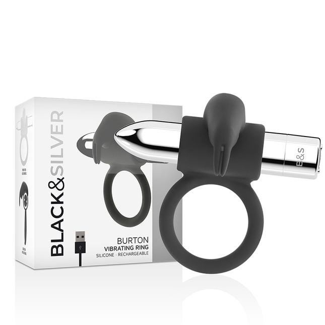 BLACK&SILVER - BAGUE RECHARGEABLE BURTON 10 MODES DE VIBRATION by BLACK&SILVER