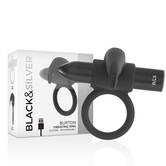 BLACK&SILVER - BURTON RING 10 MODES DE VIBRATION NOIR by BLACK&SILVER