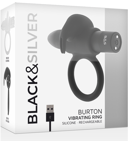 BLACK&SILVER - BURTON RING 10 MODES DE VIBRATION NOIR by BLACK&SILVER