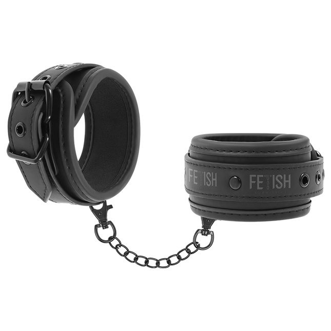 FETISH SUBMISSIVE - MENOTTES EN CUIR VÉGÉTALIEN AVEC DOUBLURE EN NOPRÈNE - Concombre Boutique