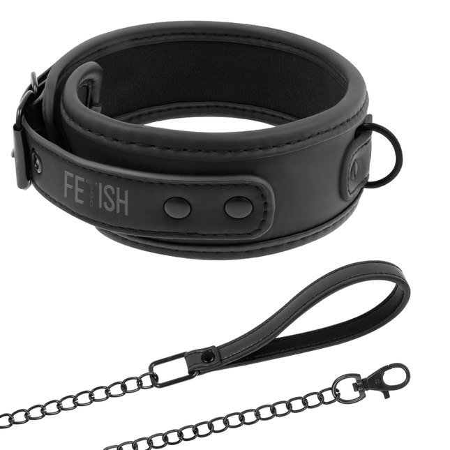FETISH SUBMISSIVE - COLLIER CHAÎNE DOUBLURE EN NOPRÈNE - Concombre Boutique