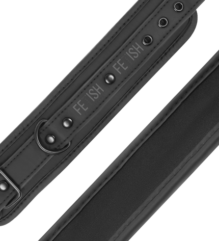 FETISH SUBMISSIVE - COLLIER ET MENOTTES EN CUIR VÉGAN AVEC DOUBLURE EN NOPRÈNE - Concombre Boutique
