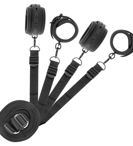 FETISH SUBMISSIVE - ENSEMBLE DE MENOTTES ET LIENS AVEC DOUBLURE EN NOPRÈNE - Concombre Boutique