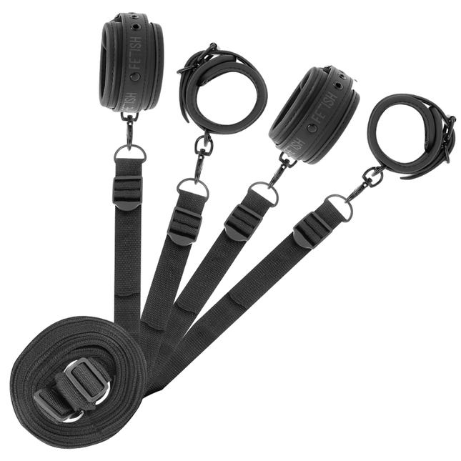 FETISH SUBMISSIVE - ENSEMBLE DE MENOTTES ET LIENS AVEC DOUBLURE EN NOPRÈNE - Concombre Boutique