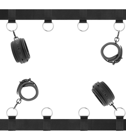 FETISH SUBMISSIVE - ENSEMBLE DE LIENS DE LIT DE LUXE AVEC DOUBLURE EN NOPRÈNE - Concombre Boutique
