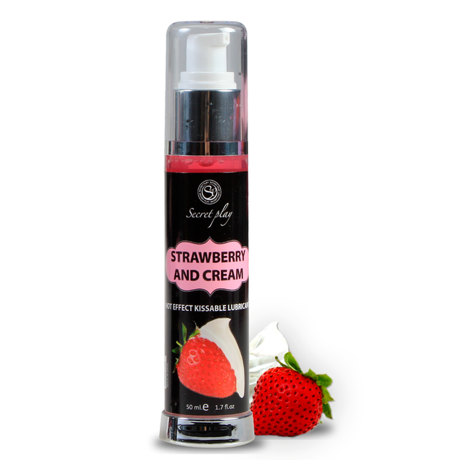 SECRETPLAY - LUBRIFIANT 2-1 EFFET CHALEUR FRAISE & CRÈME 50 ML - Concombre Boutique