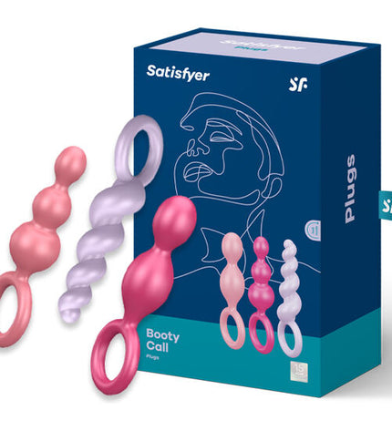 SATISFYER - JEU DE BOUCHONS ANAL 3 PCS TRICOLORE - Concombre Boutique