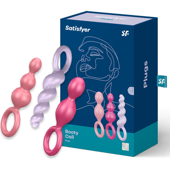 SATISFYER - JEU DE BOUCHONS ANAL 3 PCS TRICOLORE - Concombre Boutique