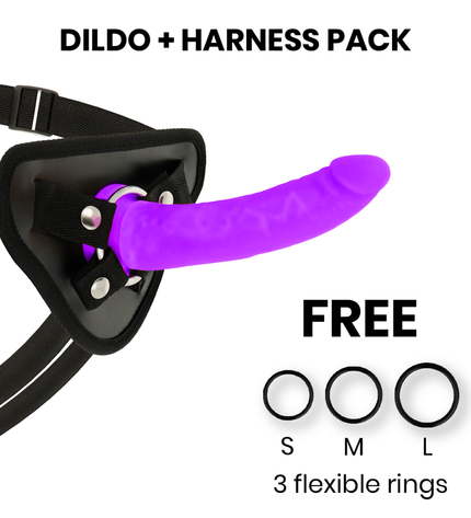 DELTA CLUB - TOYS HARNAIS + DONG SILICONE VIOLET 17 CM -O- 3 CM by DELTACLUB
