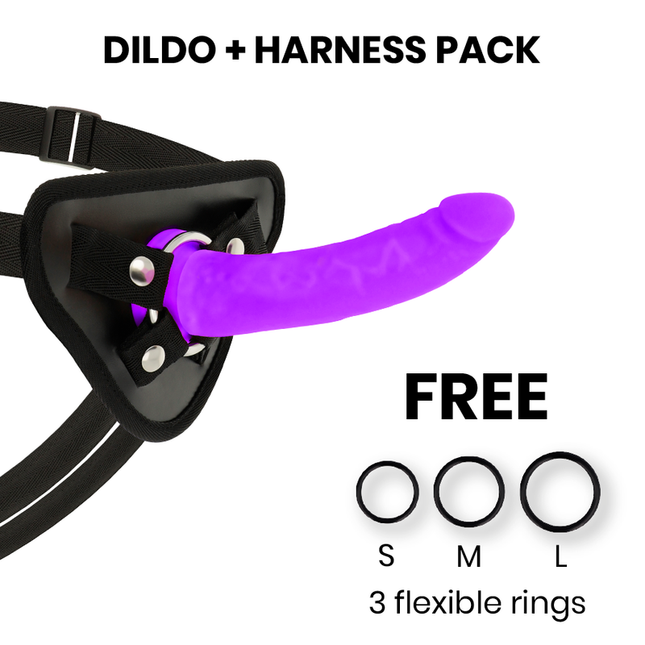 DELTA CLUB - TOYS HARNAIS + DONG SILICONE VIOLET 17 CM -O- 3 CM by DELTACLUB
