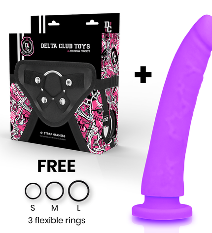 DELTA CLUB - TOYS HARNAIS + DONG SILICONE VIOLET 23 CM -O- 4.5 CM by DELTACLUB