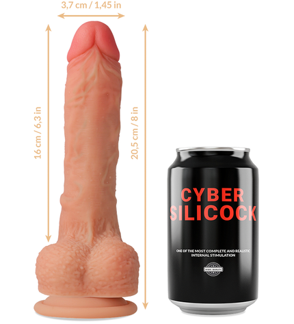 CYBER SILICOCK - STRAP-ON CONNOR SILICONE LIQUIDE AVEC 3 ANNEAUX GRATUITS 20.5 CM -O- 3.7 CM by CYBER SILICOCK