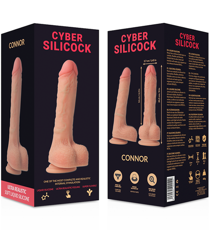 CYBER SILICOCK - STRAP-ON CONNOR SILICONE LIQUIDE AVEC 3 ANNEAUX GRATUITS 20.5 CM -O- 3.7 CM by CYBER SILICOCK